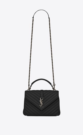 SAINT LAURENT Monogram College Donna medium collège bag nera in pelle matelassé a_V4
